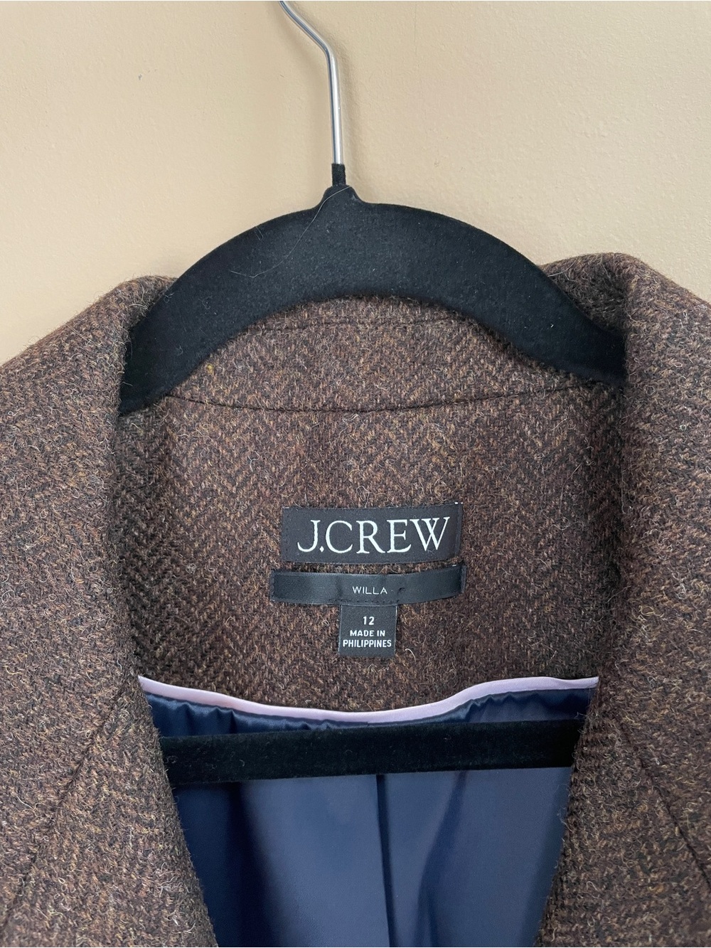 J Crew Womens Willa Wool Blazer Size 12 Brown Gold Buttons Academia Preppy # - Picture 5 of 12